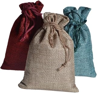 Multi-color Drawstring Bag Linen-like Fabric Party Festival Candy Bag Simple Comfy Material