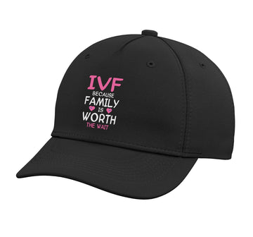Retrieval Day Transfer Day Vitro Fertilisation IVF Adjustable Printed Baseball Hat by IVF Transfer Infertility Designs – Cotton, Black