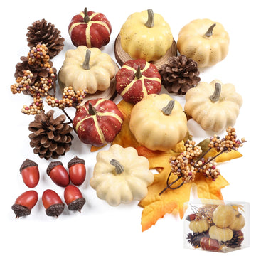Ghrdopy Artificial Pumpkins Set, 23 Pieces, Style-7