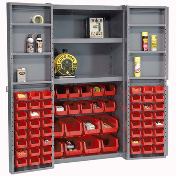 Deep Door Bin Cabinet by Global Industrial – 16 Gauge Steel, Grey, Model 662138RD