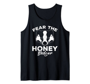 Fear The Honey Tank Top by Badger – Cotton, Black, Model E2F6G3KZWJD