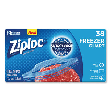 Freezer Bag by Ziploc – Quart, 40-Count, 1.0 quarts, Plastic, Clear, Pack of 9