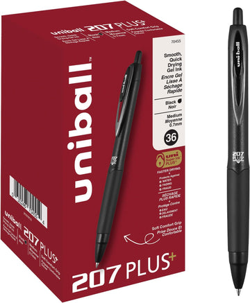 207PLUS+ Gel by Uni-Ball – 216 count (Pack of 1), Plastic, Black, Model 70455