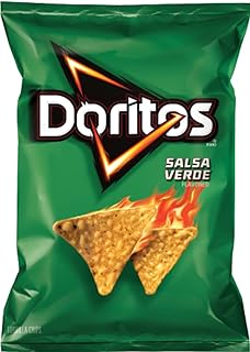 Frito Lay, Doritos, Tortilla Chips, 9.75oz Bag (Pack of 3) (Choose Flavors Below) (Salsa Verde)