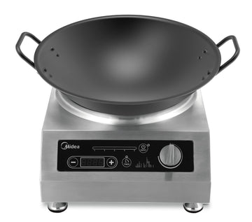 Induction Wok by Midea – 12.2 x 19.7 inches, Stainless Steel, Model MIC3400WK