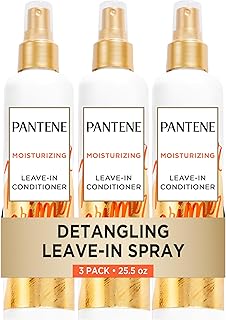 Pantene Conditioning Detangler Spray, Pro-V Repair & Protect, Nutrient Boost for Damaged Hair, Antioxidant Enriched, Leave-In Conditioner, Smooth & Shine, Sulfate-Free, 8.5 Fl Oz, 3 Pack