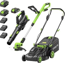Steelite 40V 17 in Electric Lawn Mower Combo with String Trimmer and Leaf Blower
