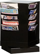 Durham 409-08 Black Cold Rolled Steel 20 Pocket Rotary Literature Rack, 14-1/8" Width x 23-1/8" Height x 14-1/8" Depth