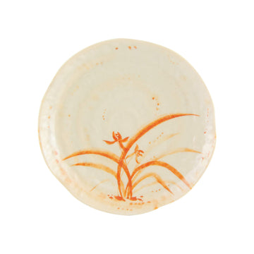 Gold orchid melamine dinnerware collection 6" lotus shape plate by Thunder Group – Large, Melamine, Beidge, Model 1806