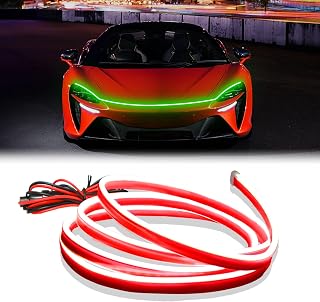 DIBMS 71" High Brightness Car Hood Gap LED Strip, Dynamic Car Ambient Light | Car Accessories Eclipse LED Lights Daytime Running Lights Universal Auto Exterior Decor Accessories(Green)