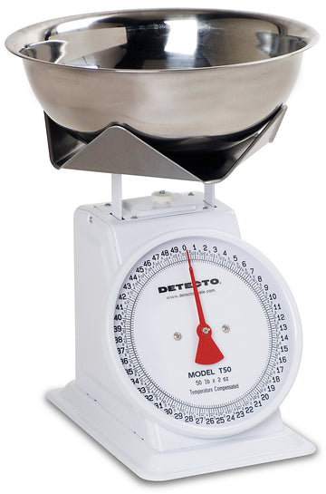 Top Loading Fixed Dial Scale by Detecto – Stainless Steel, White, Model T50B