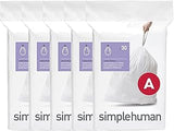 simplehuman Code A 150 Count Custom Fit Liners, Drawstring Kitchen Trash Bags, One-by-One Mess-Free Dispense, Extra Thick & Double Seamed, 50% PCR Plastic, 4.5 Liter / 1.2 Gallon, White