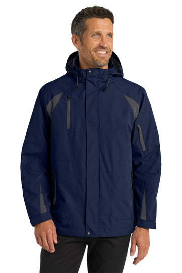 All-Season II Jacket by Port Authority – Large, Nylon, True Navy/ Iron Grey, Model 578734