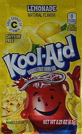 Kool Aid Lemonade Unsweetened Soft Drink Mix 0.23 OZ (pack of 48)