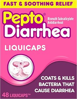 Pepto Bismol Diarrhea LiquiCaps, Anti Diarrhea Medicine for Fast Diarrhea Relief, Antidiarrheal Liquid Pills, 48 LiquidCaps