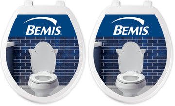 70 Durable Plastic Toilet Seat by Bemis – Round (Pack of 2), Plastic, White, Pack of 2, Model 70 000