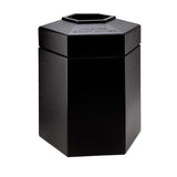 Products Hex Waste Container by Commercial Zone – Large, 45.0 gallons, Polyethylene, Black, Model 737201