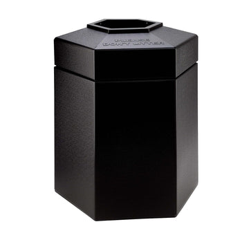 Products Hex Waste Container by Commercial Zone – Large, 45.0 gallons, Polyethylene, Black, Model 737201