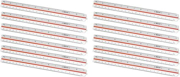 Westcott E-10161 00-I Reduction Scale Vocational School Plastic 30 cm Pack of 12 White