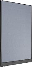 Global Industrial Office Partition Panel, 48.25 Inch Width x 76 Inch Height, Blue, Non-Electric, with Raceway, Steel Connectors Sold Separately