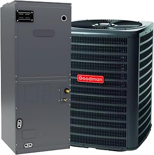 Goodman 5 Ton 16 SEER2 8.2 HSPF2 R-32 Heat Pump Air Conditioner & Air Handler System with 10 kW Heat Kit w/Breaker (GLZS5BA6010, AMST60DU1300)