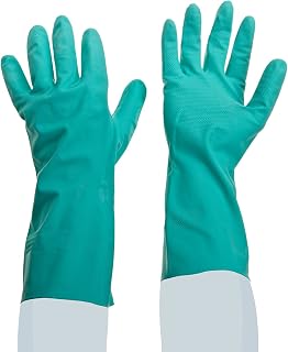 SHOWA NM11 Nitrile Chemical Resistant Safety Glove, Unlined, Food Safe, 11 Mil Thick, 13" Length, Large (12 Pair)