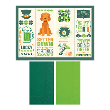 St. Patrick's Day Placemat and Napkin Combo Pack by Hoffmaster – Large, Pack of 500, Model 856782