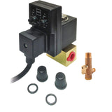 Pneumatics Electric Drain with Strainer 2.5 GPM 1/4"" NPT 1-Phase 115V - 1 Each by Arrow Pneumatics – 4.25"L x 6.25"W x 2.75"H, Black & Brass, Model 5802S