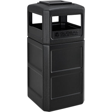 Square Plastic Waste Receptacle – 42.0 gallons, Plastic, Black, Model 641540BK