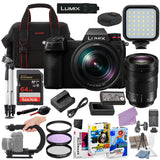 Lumix S1 Mirrorless Camera with 24-105mm Lens Bundle + Accessory Package with 64GB Memory by Panasonic – Black, Pack of 40, Model BH52-S124105-71626