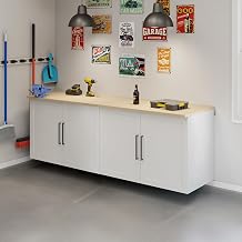 Sauder Garage Core 2 Base Cabinet MDF Doors, White Finish