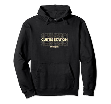 Vintage Curtis Station by Curtis Station, MS Retro Repeating City – Polyester, Black, Model 4J3SF9QY4KT
