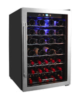 43-Bottle Wine Cooler Fridge Cellar with Curved Wire Shelves, Digital Control, Mirror Finish by Hamilton Beach – 43-bottle, 5.0 cubic_feet, Mirror, Model HBWF4303
