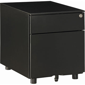 2 Drawer Pedestal by Global Industrial – 20.5"L x 15.5"W x 19"H, Alloy Steel, Black, Model 695302