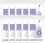 simplehuman Code S 200 Count Custom Fit Liners, Drawstring Kitchen Trash Bags, One-by-One Mess-Free Dispense, Extra Thick & Double Seamed, 50% PCR Plastic, 16 Liter / 4.2 Gallon, White