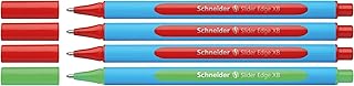 Schneider Slider Edge XB 152272 Teachers Correction Set in Display Box with Line Width XB Ballpoint Pen – Red (Set of 4, Green