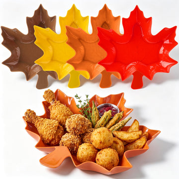 Wiwiqing Maple Leaf Serving Tray, 11.4 x 11 Inch, Set of 4