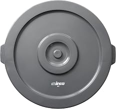 Winco Gray Waste Container Round Lid | Secure fit, Stackable, Great for Kitchens, Dining Areas and Back-of-house Cleanup