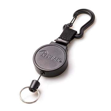 MID6 Retractable Carabiner Keychain by KEY-BAK – 36" (Pack of 1), Polycarbonate, Black, Model 0006-011