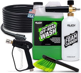 Slick Products Foam Cannon Pro Kit with 64oz Off-Road Wash, Swivel Pressure Washer Gun and 40ft Flex Hose – High-Pressure Foam Cleaning System for Cars, Trucks, ATVs & UTVs
