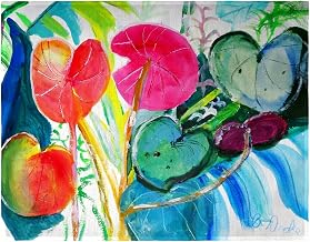 PM1130 Cyclamen Plant Place Mat - Set of 4