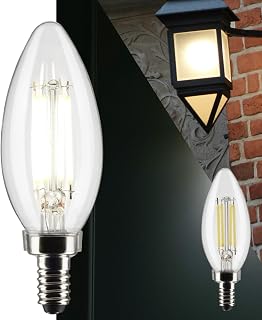 Satco 5.5W B11 LED Light Bulb 4000K Cool White 500 Lumens E12 Candelabra Base 90 CRI Clear Finish Dimmable Enclosed Fixture Rated Wet Location 120V S21276