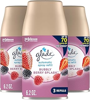 Glade Automatic Spray Refill, Air Freshener for Home and Bathroom, Bubbly Berry Splash, 6.2 Oz, 3 Count