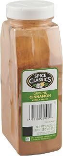 Spice Classics Ground Cinnamon, 18 oz - One 18 Ounce Container of Ground Cinnamon Powder, Perfect in Desserts, Hot Tea, Cider, Meat Rubs, and More