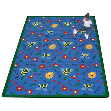 Bee Attitudes Rug by Joy Carpets – 3'10" x 5'4" (Rectangular), Nylon, Green, Model 1451B-03