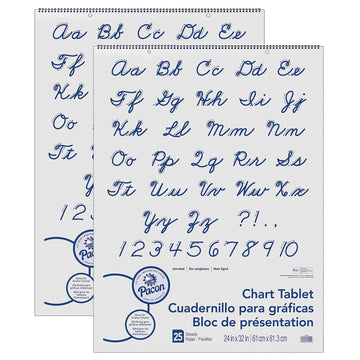 ® Chart Tablet by Pacon – Medium, Paper, White, Pack of 2, Model PAC74510-2
