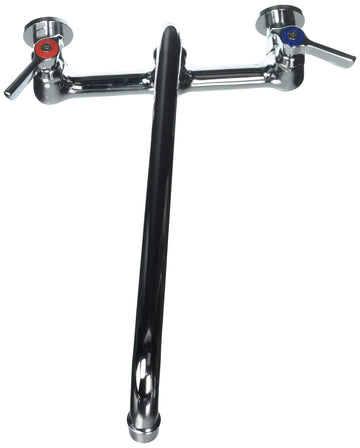 12-814 - Wall Mount Faucet w/ 8" Centers & 14" Spout by Krowne – Brass, Silver, Model 12-814L