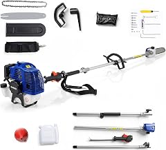 Garvee Gas Powered Pole Saw, 52CC 2-Stroke Gas Powered Pole ChainSaw | 12-Inch Cutting Bar, Can Trim Branches Up to 16 Ft Long, Equipped with 1200 ml Fuel Tank, for Tree Trimming Branches Pruning
