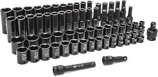 GEARWRENCH 65 Piece 1/2" Drive Std & Deep SAE/mm Impact Socket Set | 89095