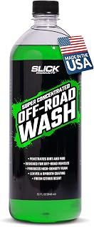 Slick Products Off-Road Wash & Cleaner Super Concentrate Soap - 32 oz | Dirt bike, ATV, UTV & truck cleaner; thick foaming soap; hybrid ceramic protection; foam cannon ready; cuts mud and grime